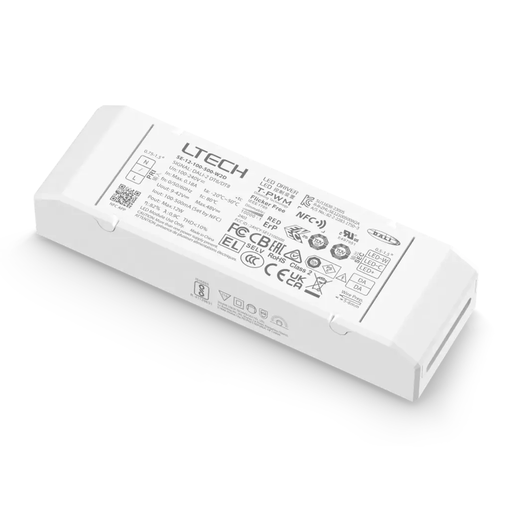 [2827008] LTECH LTSYS Driver CC DALI DT6/DT8 2CH 100-500mA 12W NFC UL - SE-12-100-500-W2D