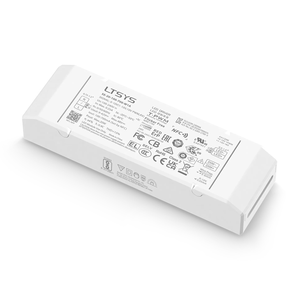 [2833120] LTECH LTSYS Driver CC 0-10V 1CH 100-700mA 20W - SE-20-100-700-W1A
