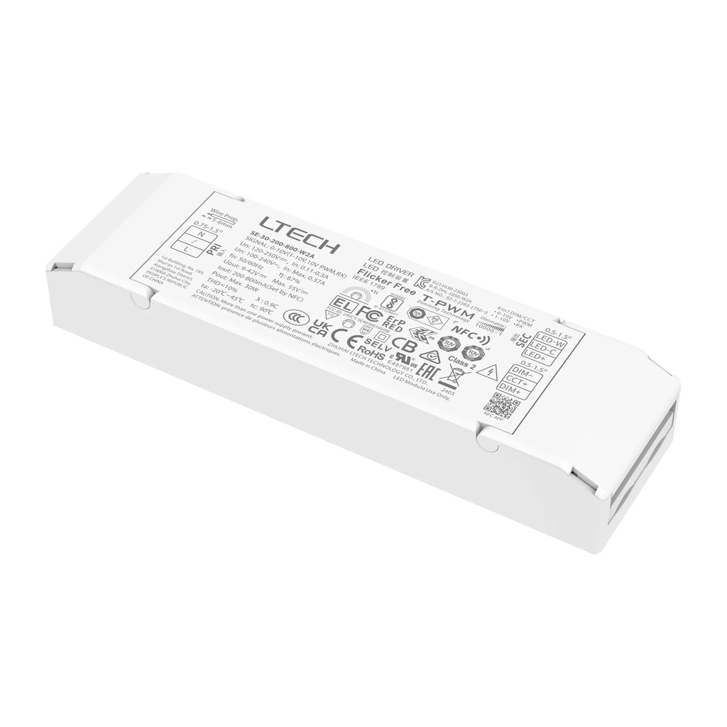 [2833132] LTECH LTSYS Driver CC 0-10V 2CH 200-800mA 30W - SE-30-200-800-W2A