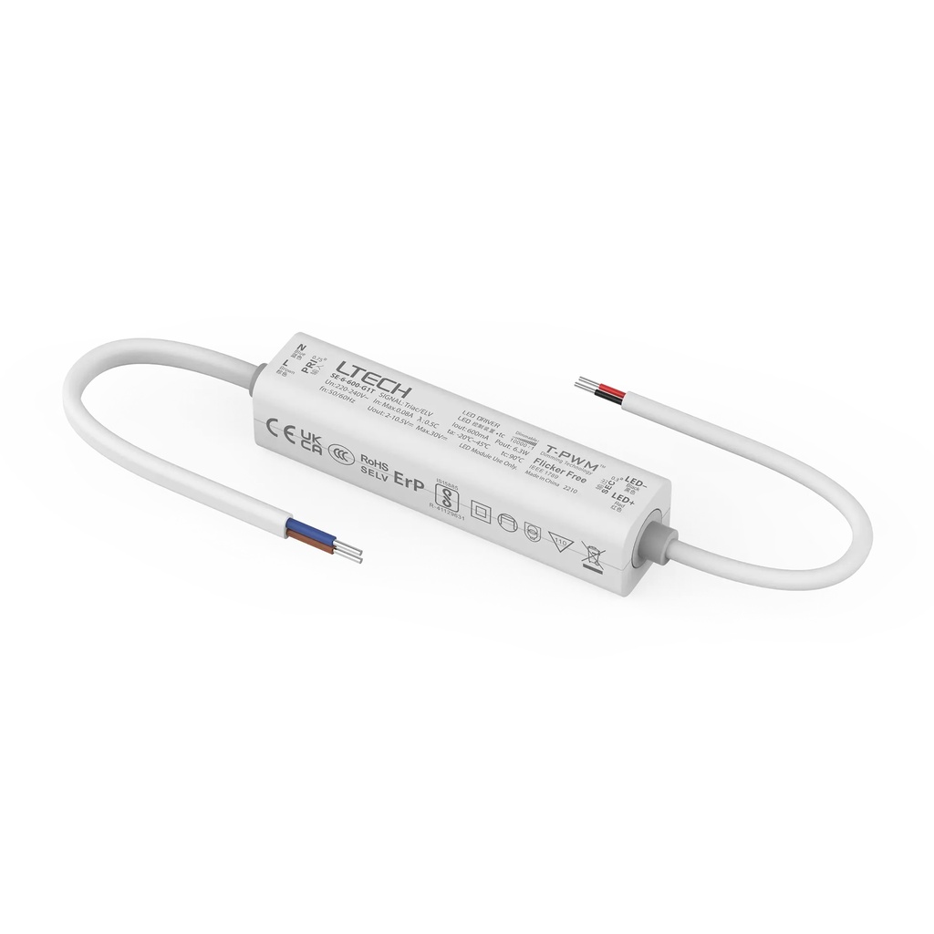 LTECH LTSYS Driver CC TRIAC 1CH 600mA 6W - SE-6-600-G1T