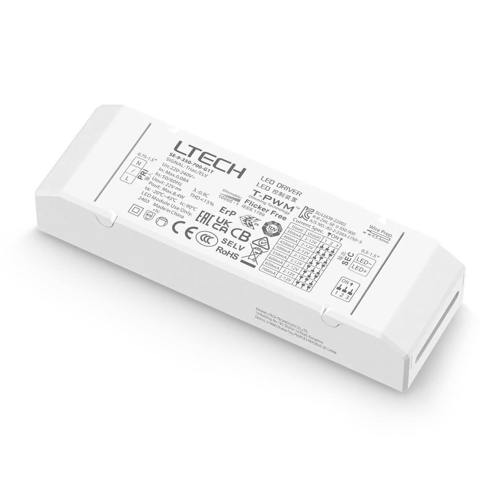 LTECH LTSYS Driver CC TRIAC 1CH 350-700mA 9W - SE-9-350-700-G1T