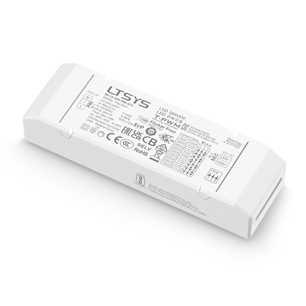 [2845500] LTECH LTSYS Driver CC TRIAC 1CH 350-700mA 15W - SE-15-350-700-G1T
